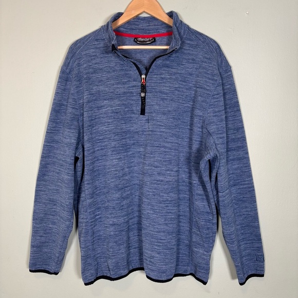 Avalanche Quarter Zip Stand Up Collar Fleece Pullover-Blue-Men Size XXL - Picture 2 of 6